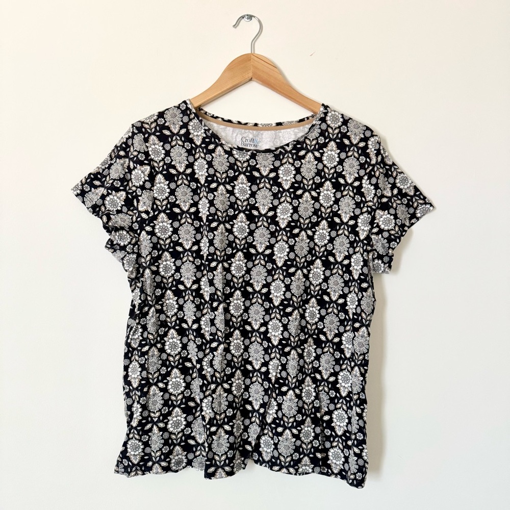 Croft & Barrow The Classic Tee Floral Print Short Sleeve Top XL